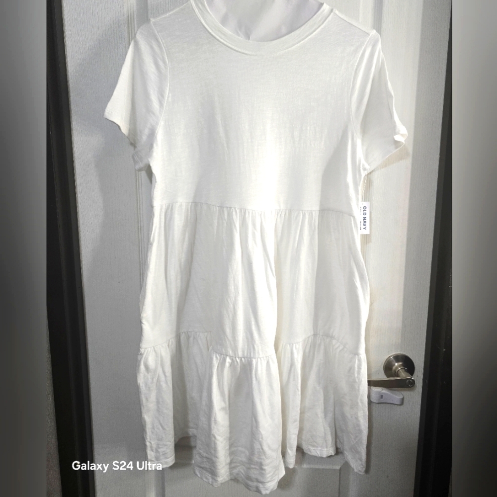 White t shirts dress with pockets